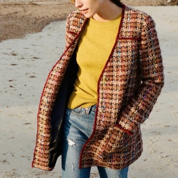 Ett:twa by Anthropologie Harlequin Tweed Jacket - Picture 1 of 10